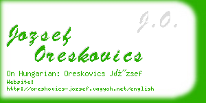 jozsef oreskovics business card